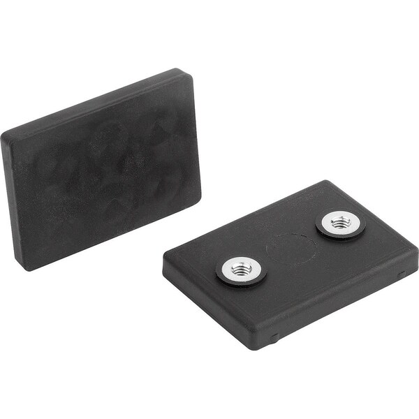 Magnet Shallow Pot Magnet 43X31X6, 9, Form:B Ndfeb, Rectangular, Comp:Rubber, Comp:Black